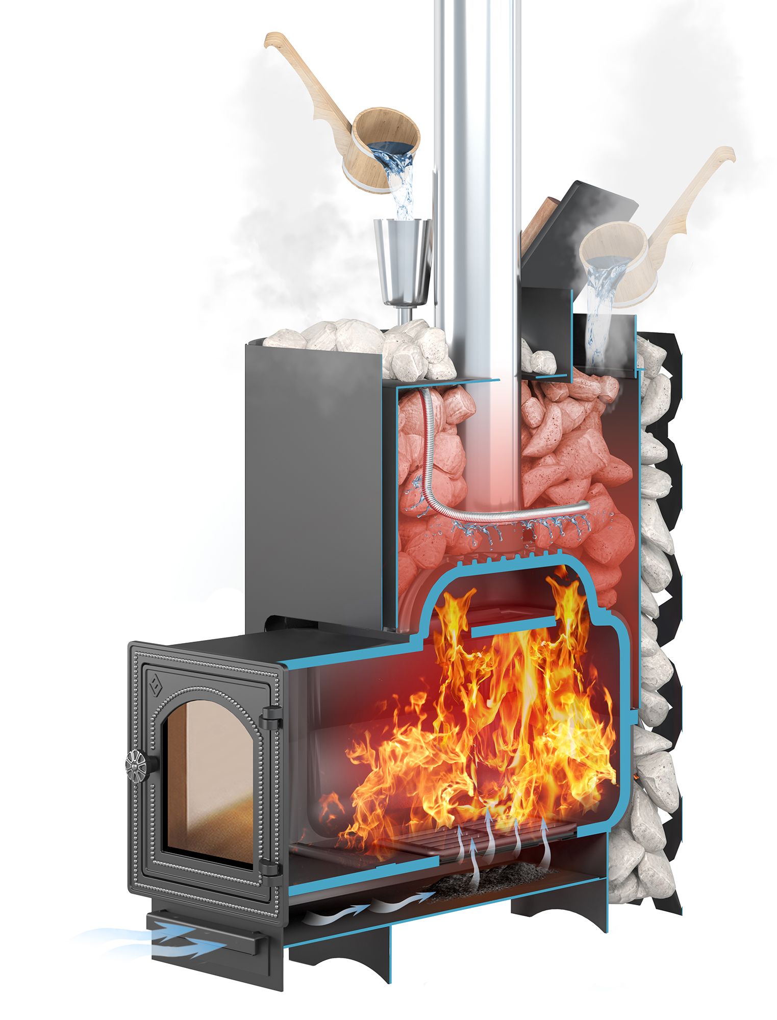 Банная печь ЭТНА 24 (ДТ-4) закрытая каменка