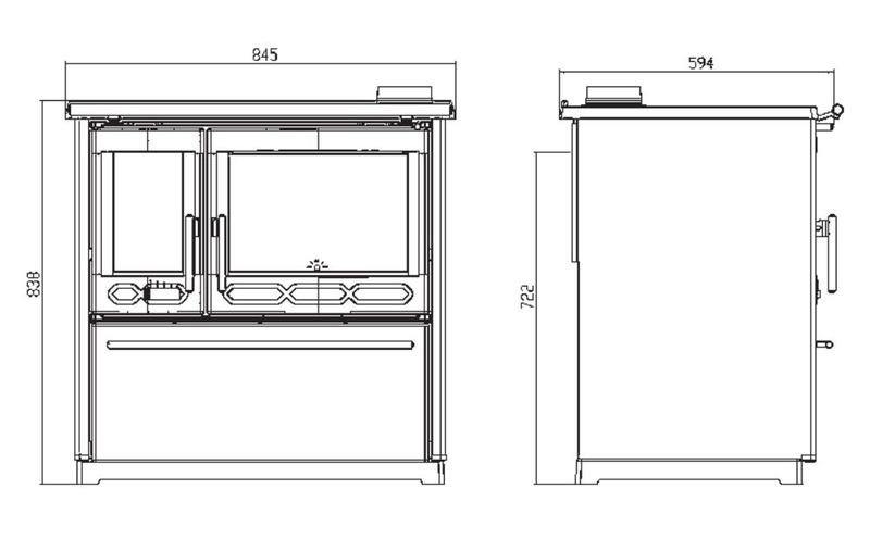 Печь для кухни на дровах Plamen 850 Glas